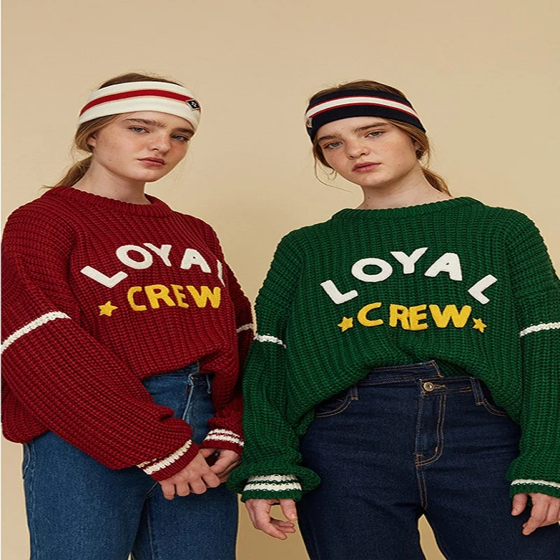 

2017 New Spring Week Letter Patterns Short Knitting Sweater Women Pullovers Jumper Tricot Loose Needle Knitwear Cropped Feminino