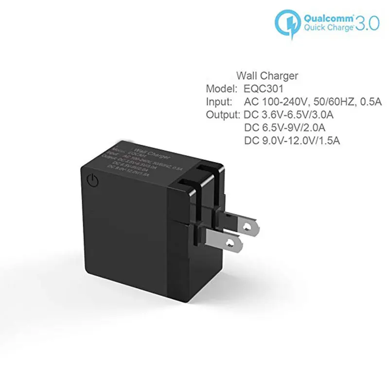  USB Fast Charger [18W] Qualcomm 3.0 Fast Charger, USB Wall Charger, Fast Charger,  for Samsung, LG, HTC, iPhone