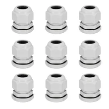 Uxcell БЕЛЫЙ КАБЕЛЬНЫЙ сальник для герметизации провода с PG21 Пластик Водонепроницаемый Соединительный шов Регулируемый контргайки для 13 мм-18 мм Диаметр кабель провод 9 шт./лот