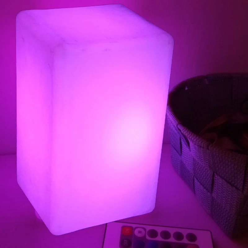 

W10*L10*H15cm LED Square Cube Luminouxe Lighting Lamps Night Light With 16 Color Changing For Bar Furniture Home Bedroom 1pc