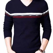TANGNEST Новое поступление повседневный мужской модный лоскутный мужской свитер с v-образным вырезом 4XL удобный мужской пуловер с длинными рукавами MZL719