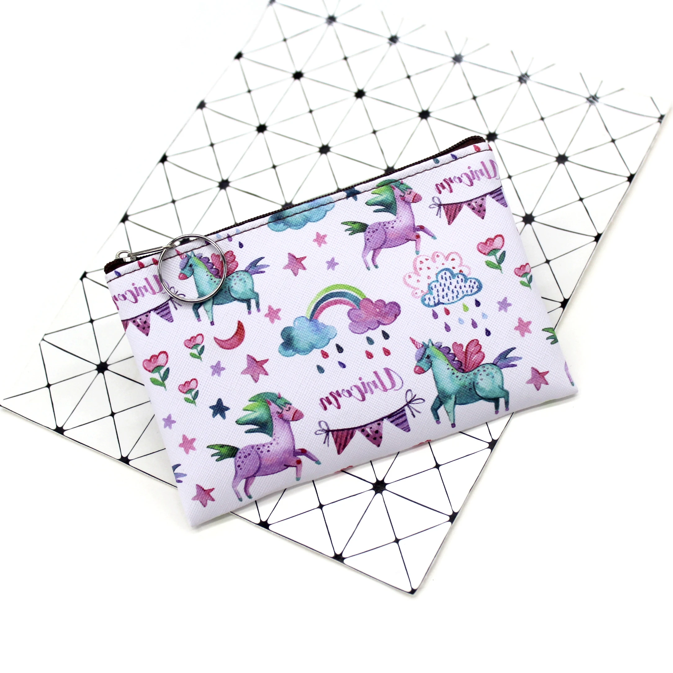 Unicorn 17 Мультяшный единорог, кошельки для монет, женские мини-кошельки, милый держатель для карт, Дамский ключ, сумки для денег для девочек, кошелек для девочек, Детский кошелек - Цвет: Unicorn 17