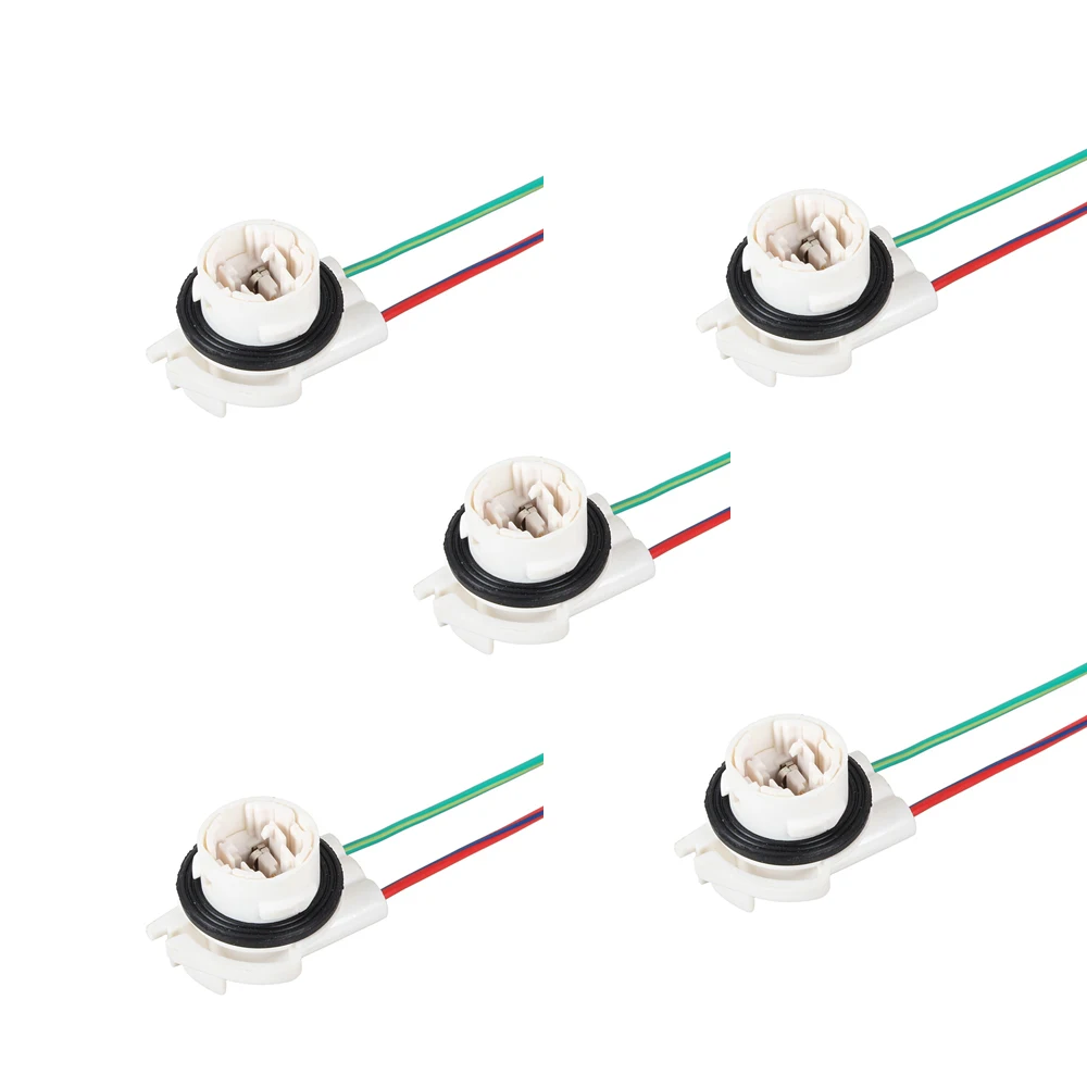 5PCS 3156 Wedge Bulb Socket Auto Brake Turn Signal Light Socket Car