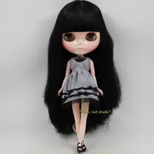 [NBL060] Горячая Распродажа Blyth Кукла# черные длинные прямые волосы с Банг Blyth кукла 1" Кукла Макияж кукла