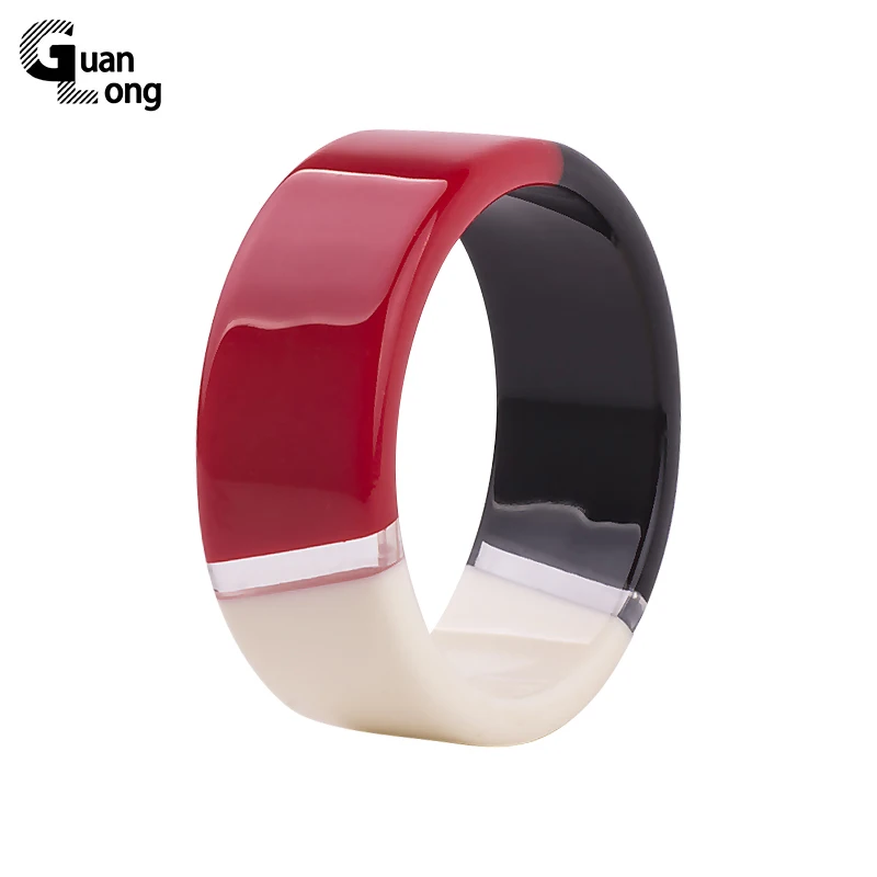 

GuanLong Brand Design Colorful Lucite Resin Bangles Bracelets For Office Ladies Fashion Bangle Jewelry drop shipping