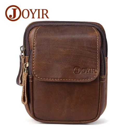 JOYIR, натуральная кожа, мужские сумки на пояс, Vinatge, сумка на пояс для денег, сумка на пояс, для мужчин, 6371 - Цвет: brown