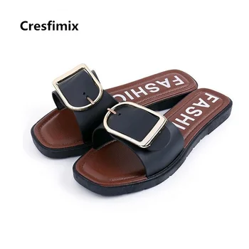 

Cresfimix vrouwen pantoffels women fashion comfortable spring slides lady casual beach flat slippers sweet cute slippers a3421