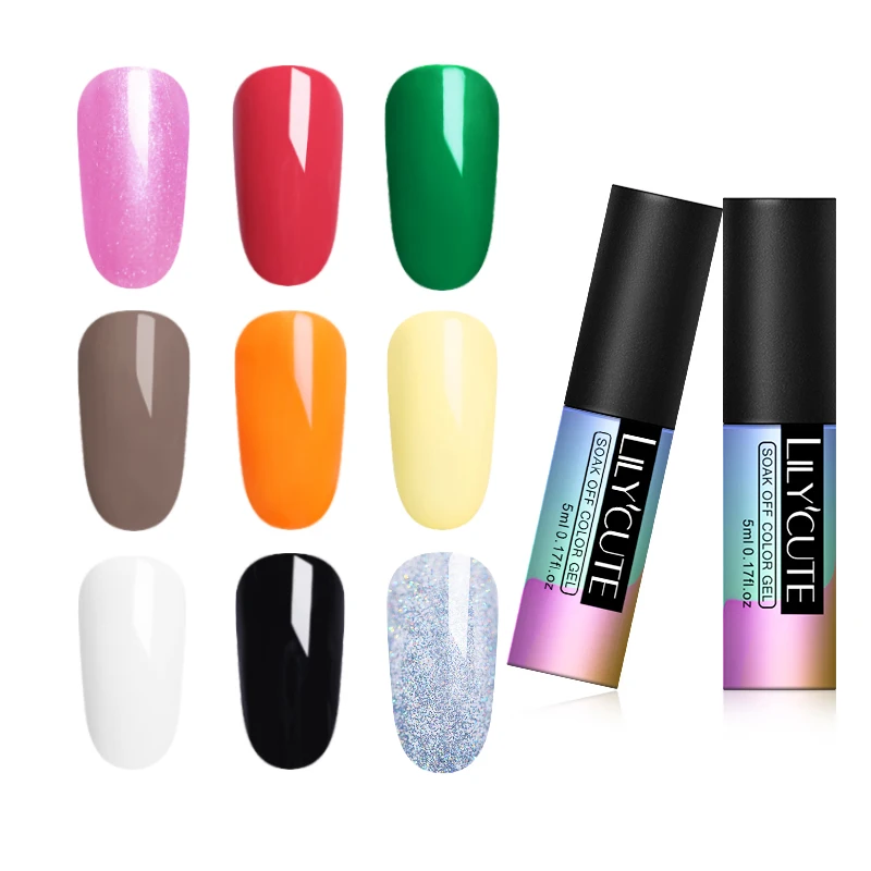 

LILYCUTE Coral Nail UV Gel Polish Long Lasting Coffee Brown Color Coat Nail Art Decoration Gel Varnish Manicure Design