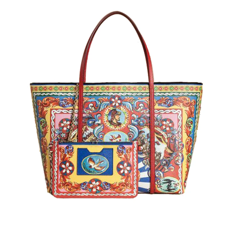 

2019 New Character Painting Large Capacity Casual Totes Famous Designer Women Purse and Handbags Shoulder Bags