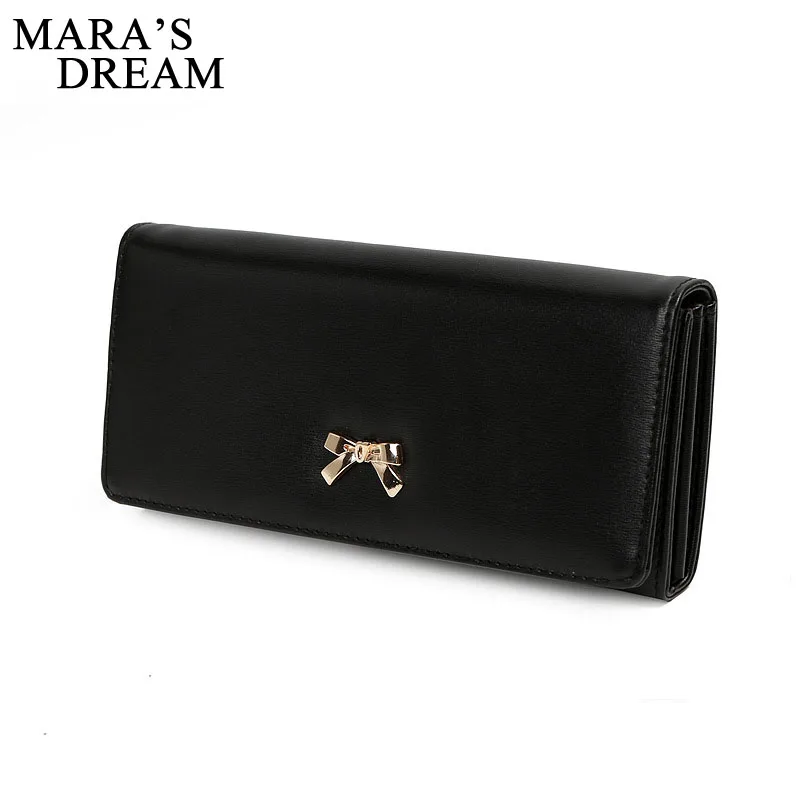 Женские кошельки Mara's Dream корейские с бантом Дамский короткий кошелек на молнии