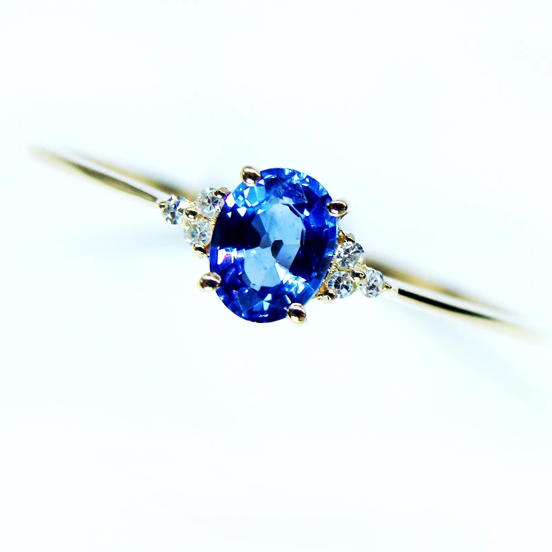 Sri Lanka sapphire ring gold yellow women 18k gold