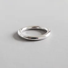Настоящее чистое серебро 925, кольца, минималистичный дизайн, ювелирные изделия, простые кольца для женщин, элегантные ювелирные украшения, Bijoux Femme