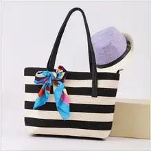 Женские парусиновые летние пляжные сумки дамские ленты Новая модная повседневная полосатая сумка для девочек большие сумки с изображением диких зебры сумка с короткими ручками