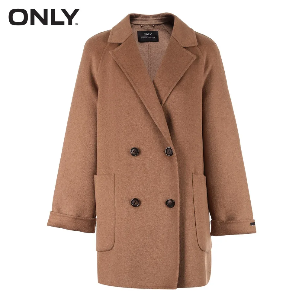 Только женское двубортное шерстяное пальто из 50% шерсти Н-образной формы | 11846T502