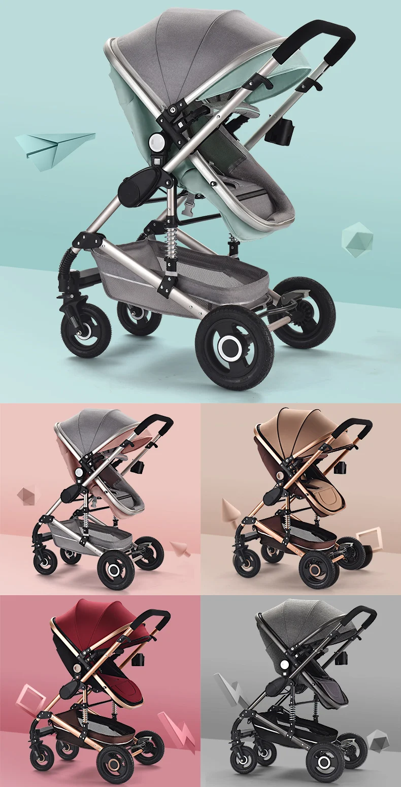 Discount Baby carriage stroller 2 in 1/3 in 1 Multi-functional can sit High landscape stroller Two-way shock folding stroller Free shipping 5