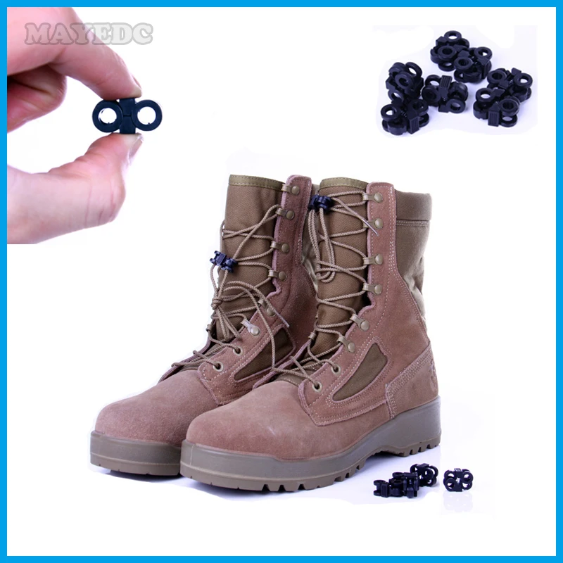 

8Pcs outdoor tool Cross Design Edc Quick slip plastic Boot Shoelace Buckle Fixed Stopper Rope Clamp Lock Outdoor Sport Camping
