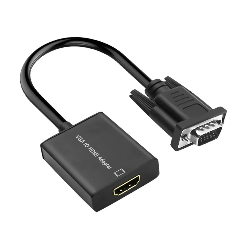 

VGA Male to HDMI Female Converter Adapter Cable With Audio Output 1080P VGA HDMI Adapter for PC laptop to HDTV Projector r10
