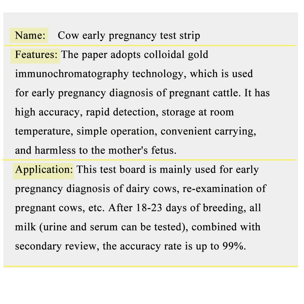 5 шт., тестовая полоска для беременных из коровьей кожи, тестовая бумага для обнаружения беременности, тестовый прогестерон, Коллоидное золото, ветеринарное сельскохозяйственное оборудование