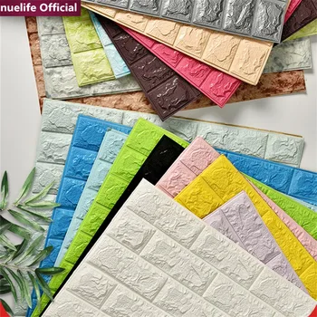 

3d geometric pattern soft package wallpaper study dining room living room bedroom waterproof anti-collision foam wall stickers