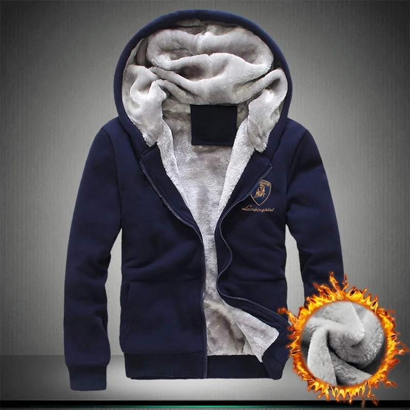 

new 2017 new men thick add wool warm winter fine cotton fashion leisure coats / Mens casual hooded coats embroidery
