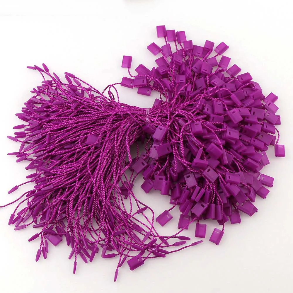 300 шт/комплект одежды веревка для праздничных флажков одежда шнурок одной руки носить веревку Висячие зерна пластиковые квадратные пряжки этикетки полиэфирная веревка - Цвет: purple