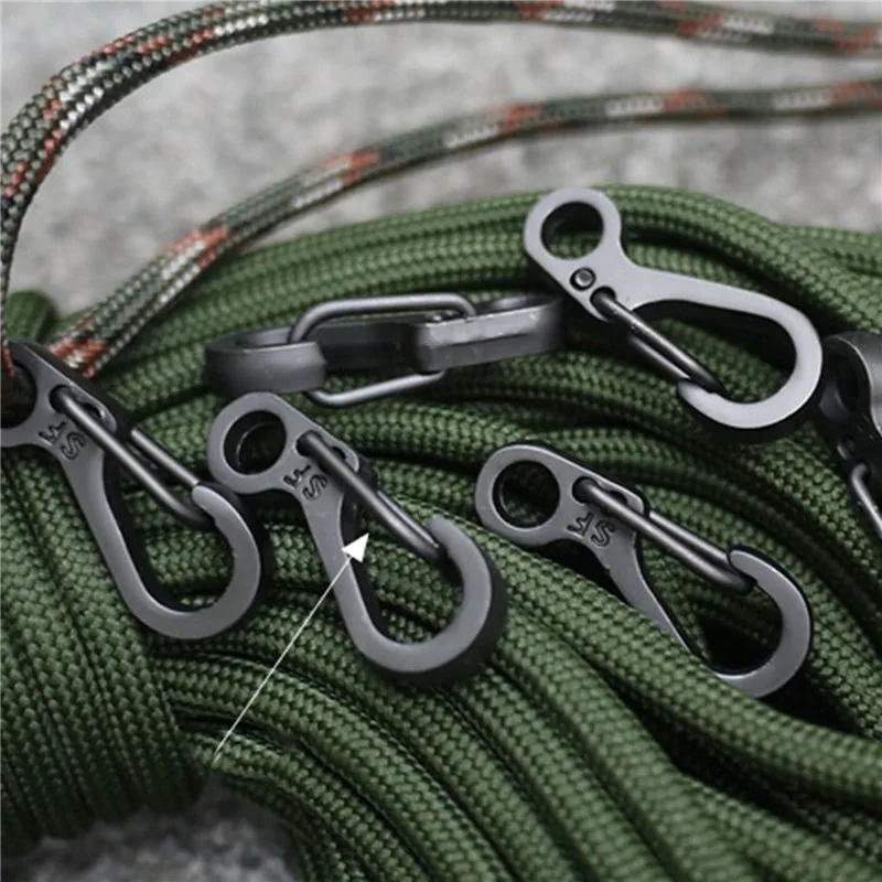 

2Pcs Quick Release Spring Carabiner Snap Hook Strap Rifle EDC Keychain Rope Buckle Outdoor Camping Hiking
