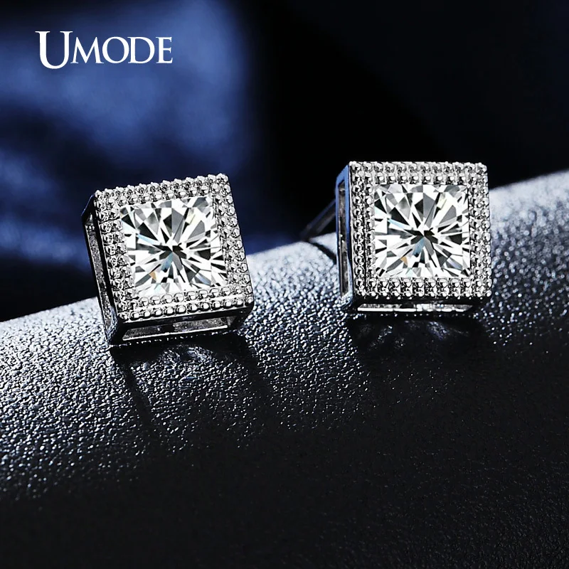 Umode Princess Cut 6mm Cz Cubic Zirconia Stud Earrings Clic White Umode Princess Cut 6mm Cz Cubic Zirconia Stud Earrings Clic White Gold Color For Women Jewelry Brincos Vintage Ue0180 In From