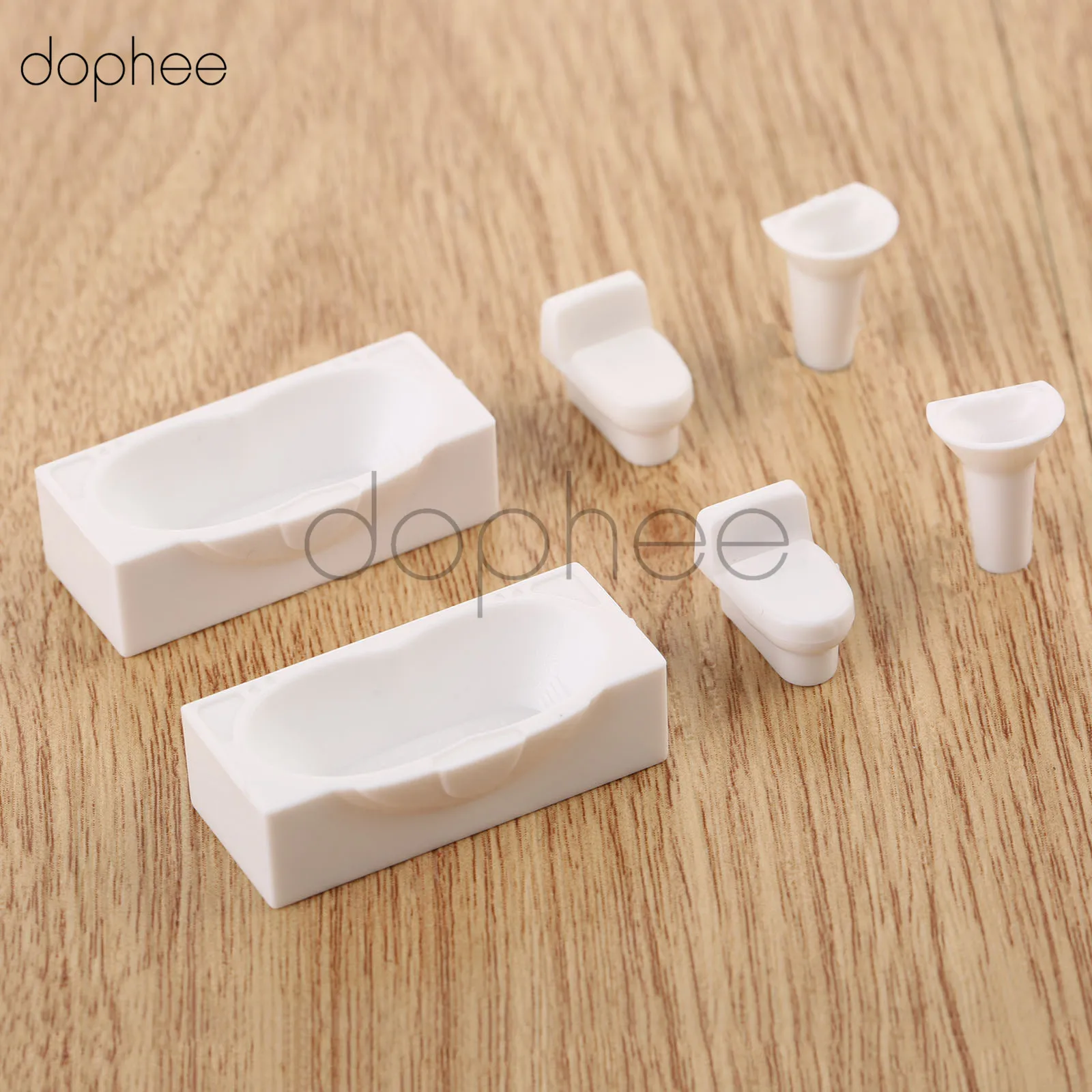 Dophee مقياس 1:50 نموذج أثاث لغرفة الغسيل مجموعة 10 قطع closestool + 10 قطع غرق + 10 قطع حوض