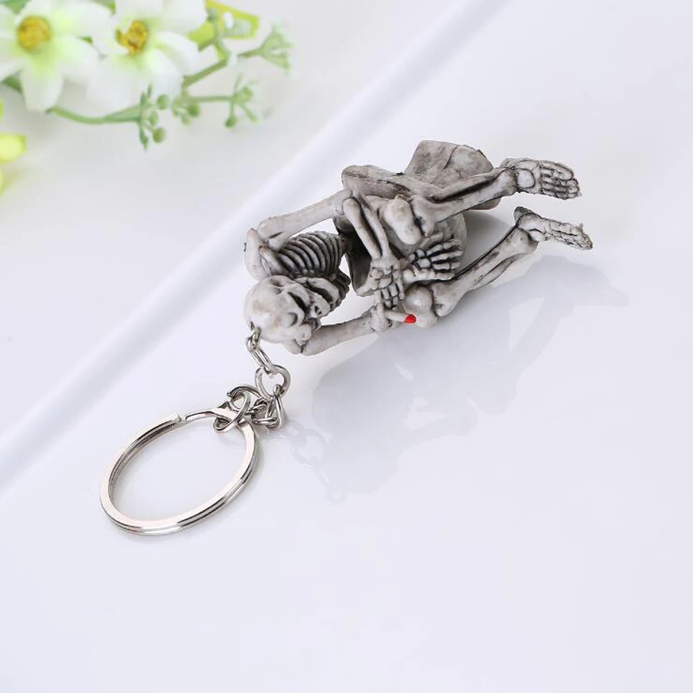 Skull and Motorcycle Rubber Keychain Keyring Keychain Charm Pendant Funny Gift 