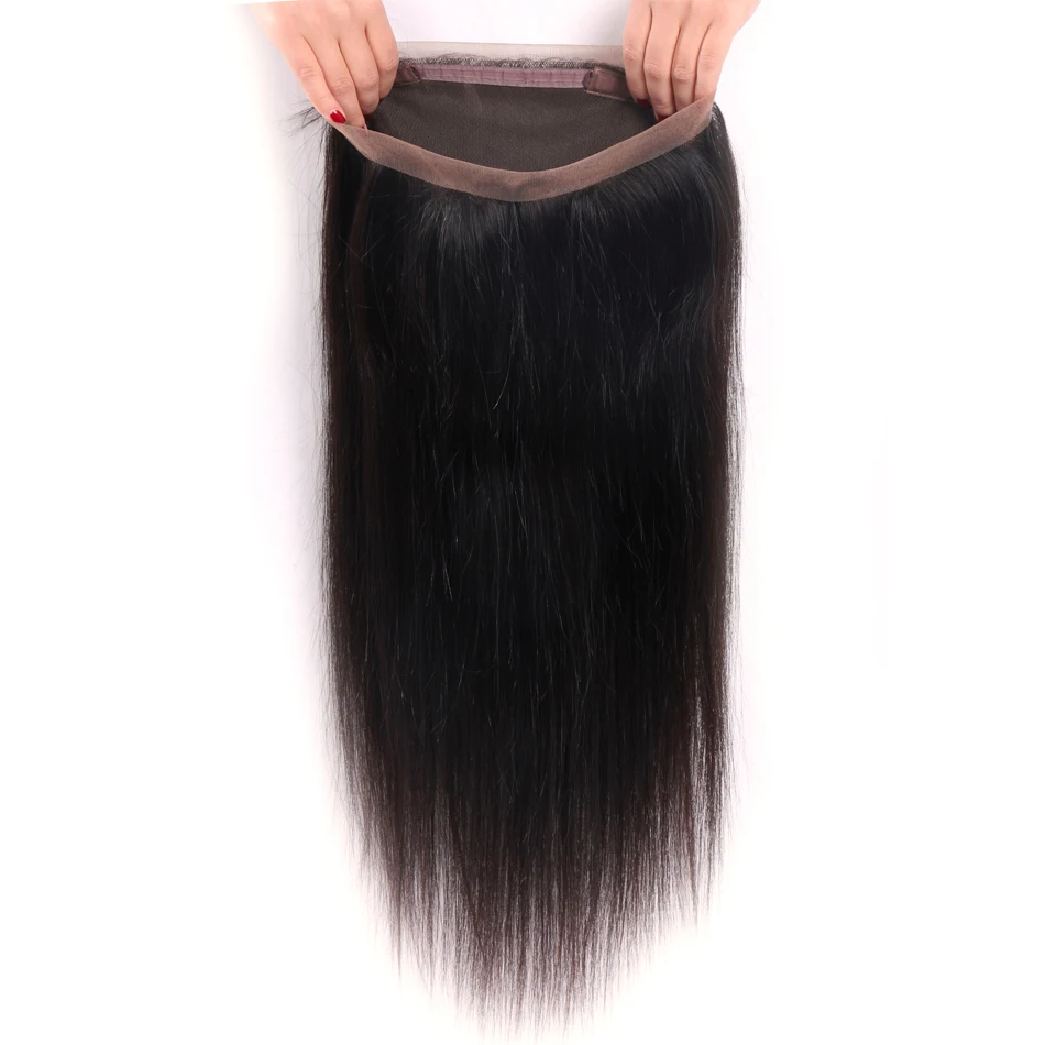 Mifil 360 закрытием кружева фронтальной индийские прямые волосы 360 Фронтальная застежка с волосами младенца волосы Remy пряди человеческих волос для наращивания волос