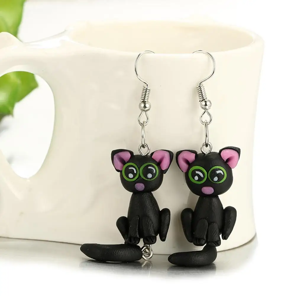 

Women Fashion Jewelry Decor Cute Animal Mouse Cat Tail Drop Hook Dangle Earrings