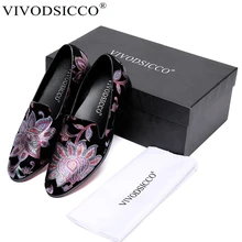 VIVODSICCO/Новинка; стильные мужские лоферы с принтом; свадебные и вечерние модельные туфли; модные мужские туфли на плоской подошве для курения; обувь для вождения