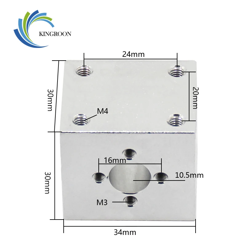 KINGROON T8 винт гайка место для преобразования 3D принтеры части T8 трапециевидные гайки свинцовый винт корпус Монтажный кронштейн алюминиевый блок