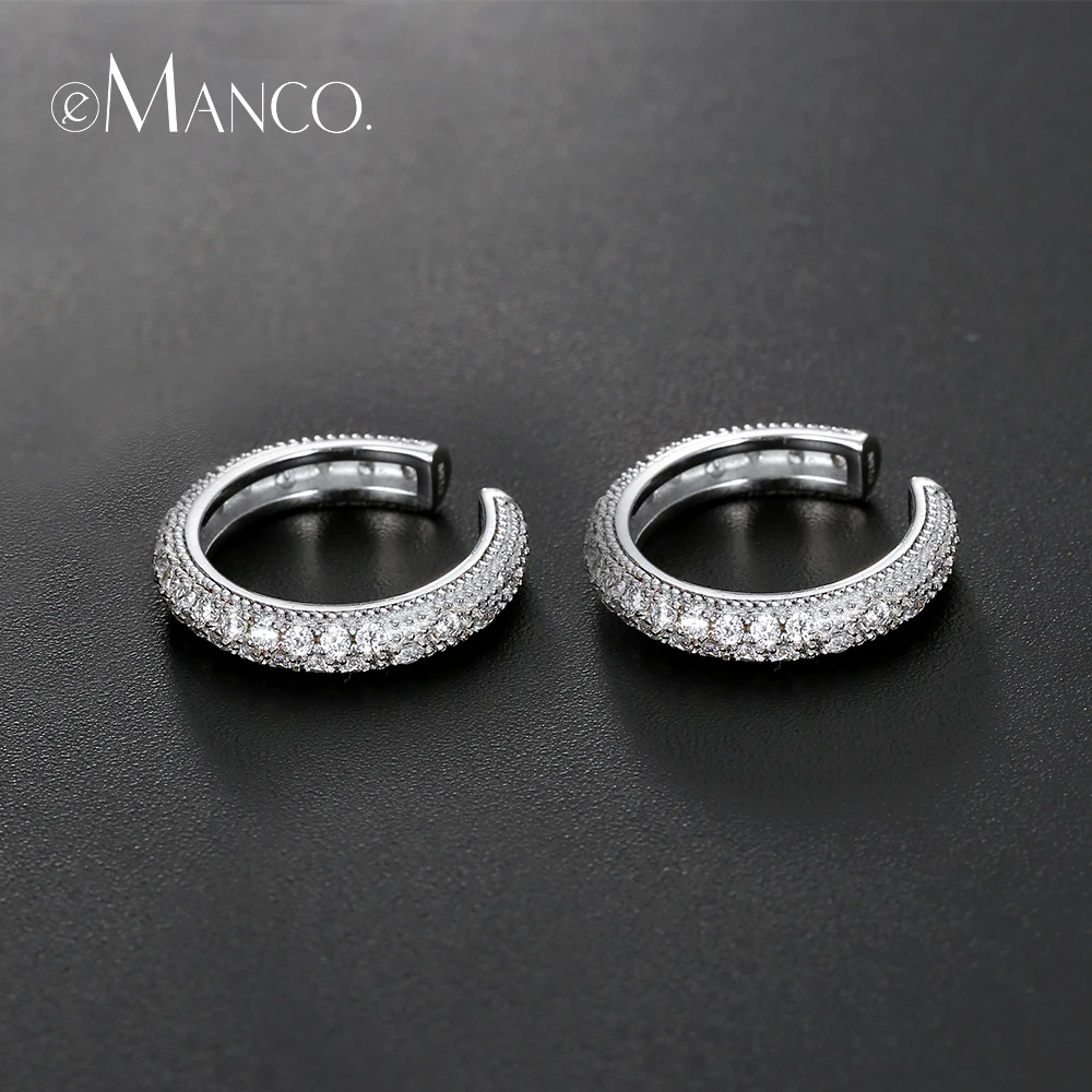 

e-Manco Silver Color Small Hoop Earrings For Women 925 Sterling Silver Earring Minimalist Punk Rock Round Hoop Femme Earrings