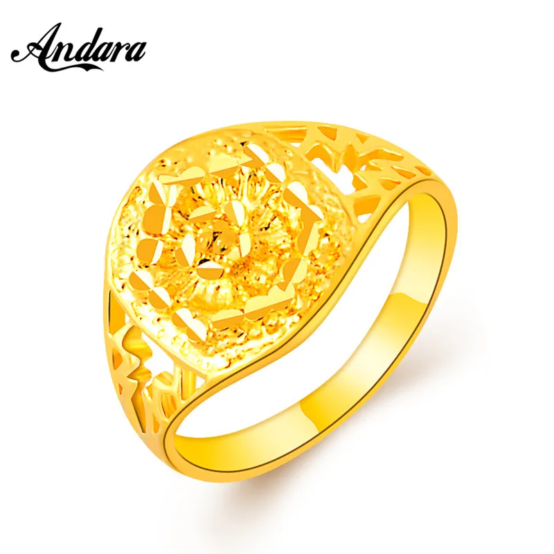 2018 New Arrival Yellow Gold Color Wedding Rings 24K Gold