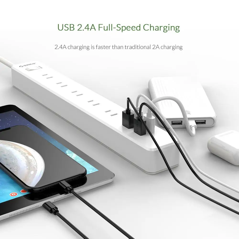 ORICO power Strip 3 AC 2 usb порты Stekker JP вилки удлинитель разъемы Multiprise USB|Удлинители