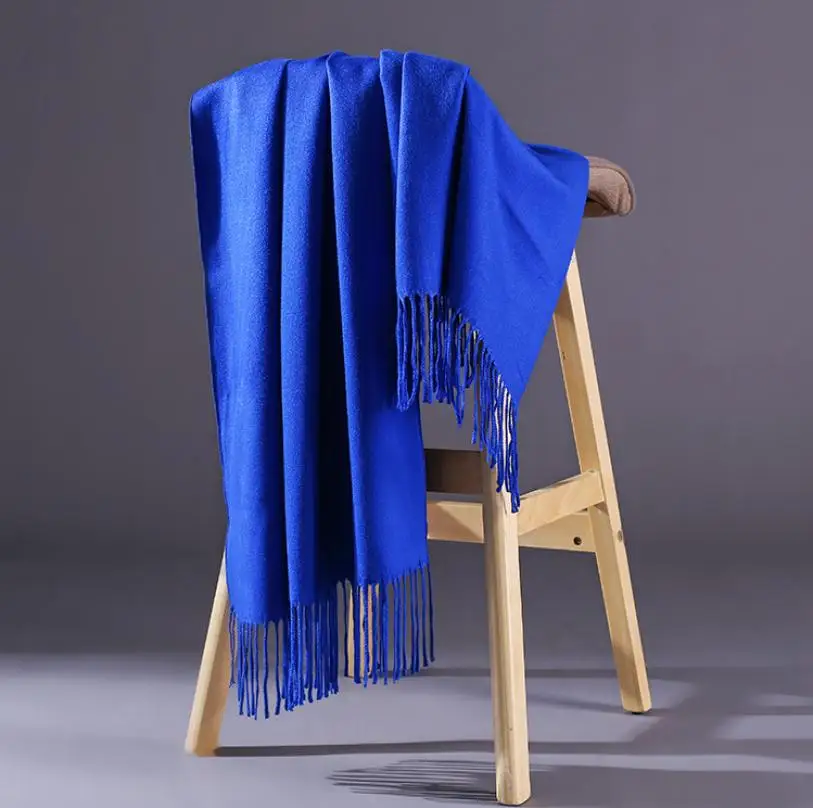 Doitbest зимние женские шарф Кашемир сплошной осень платки теплые шарфы для дам женские шарфы простой для девочек бренд шаль - Цвет: Sapphire blue