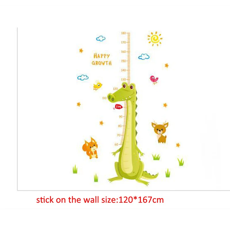 Милый динозавр Рост Диаграмма настенные наклейки для детской комнаты мультфильм дракон высота измерения настенные наклейки дети спальня настенный Декор