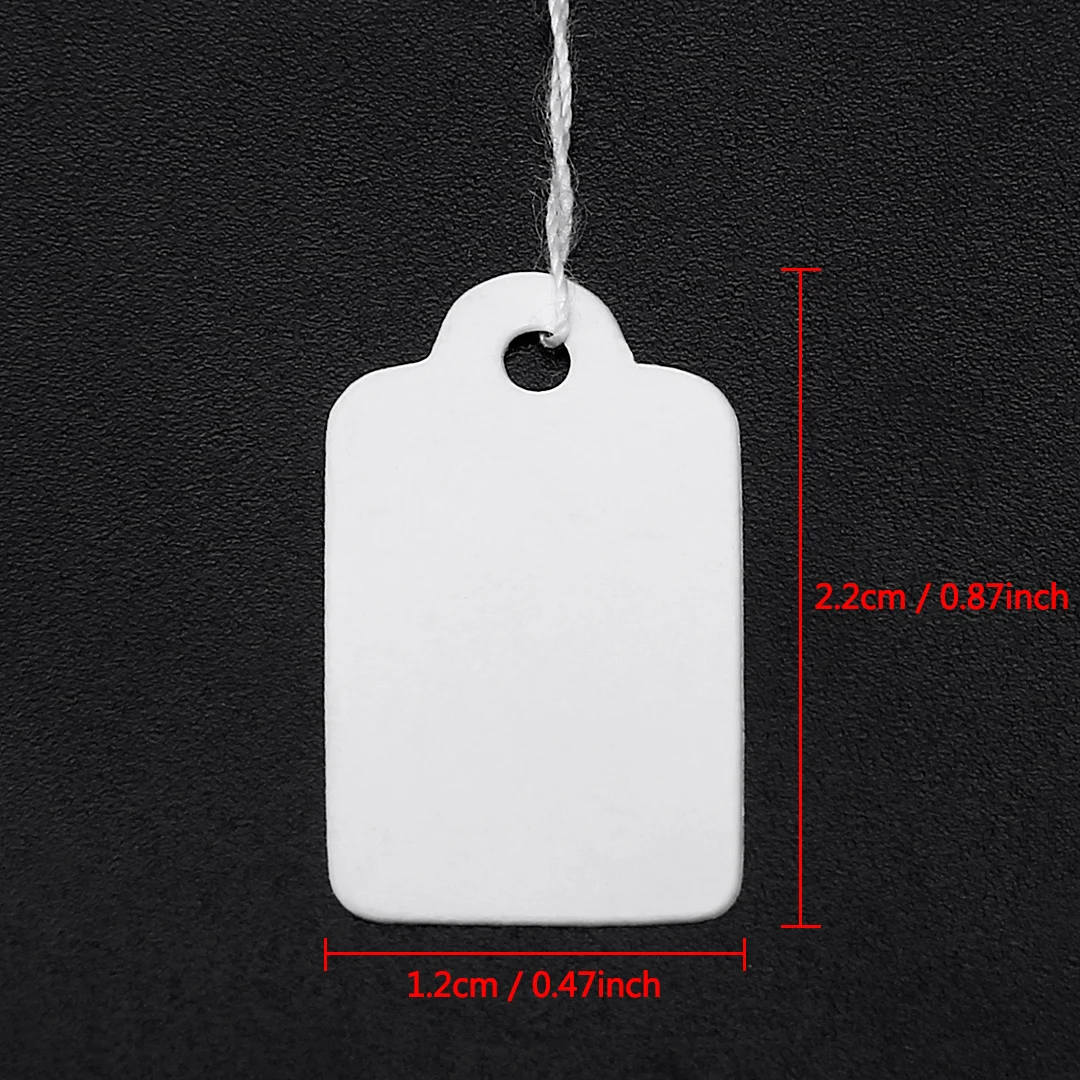 500pcs/lot Price Label Tags Rectangular Blank Price Tag Paper Cards with Hanging String for Jewelry Stationery Shoes Clothing