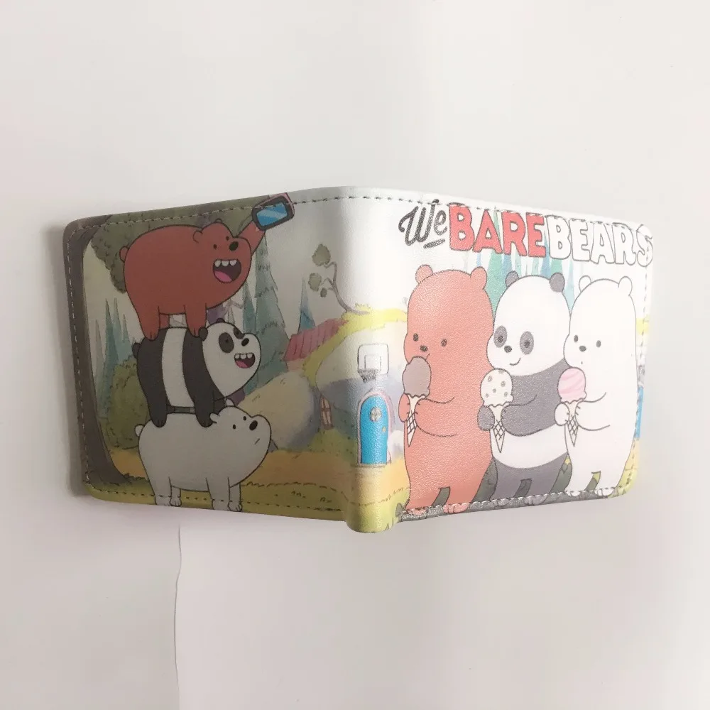 We Bare Bears wallet card holders Grizzly anime short coin purse gifts 