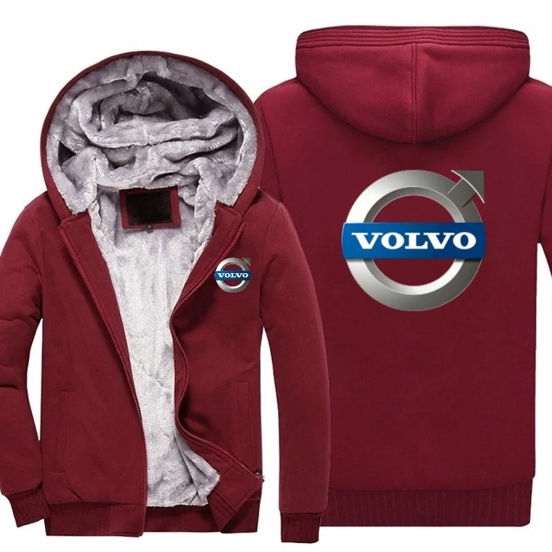 Newest VOLVO fashion Zipper Hoodie Winter Coat sweater Fleece cardigan jacket 