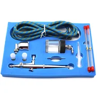 Portable Dual Action Airbrush Air Compressor Kit 0.2mm 0.3mm  0.5mm Needles & Nozzles Craft Cake Paint Art Spray Gun Set 1