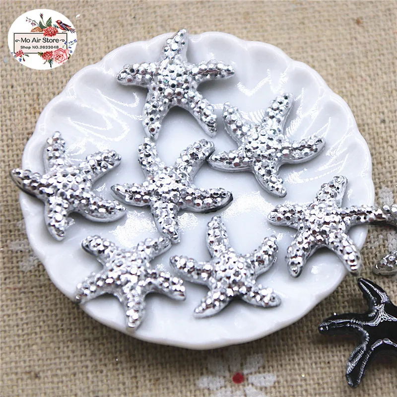 50pcs 16x18mm Sea Star Resin Flatback Cabochon DIY Jewelry Phone Charm Ornament Crafts