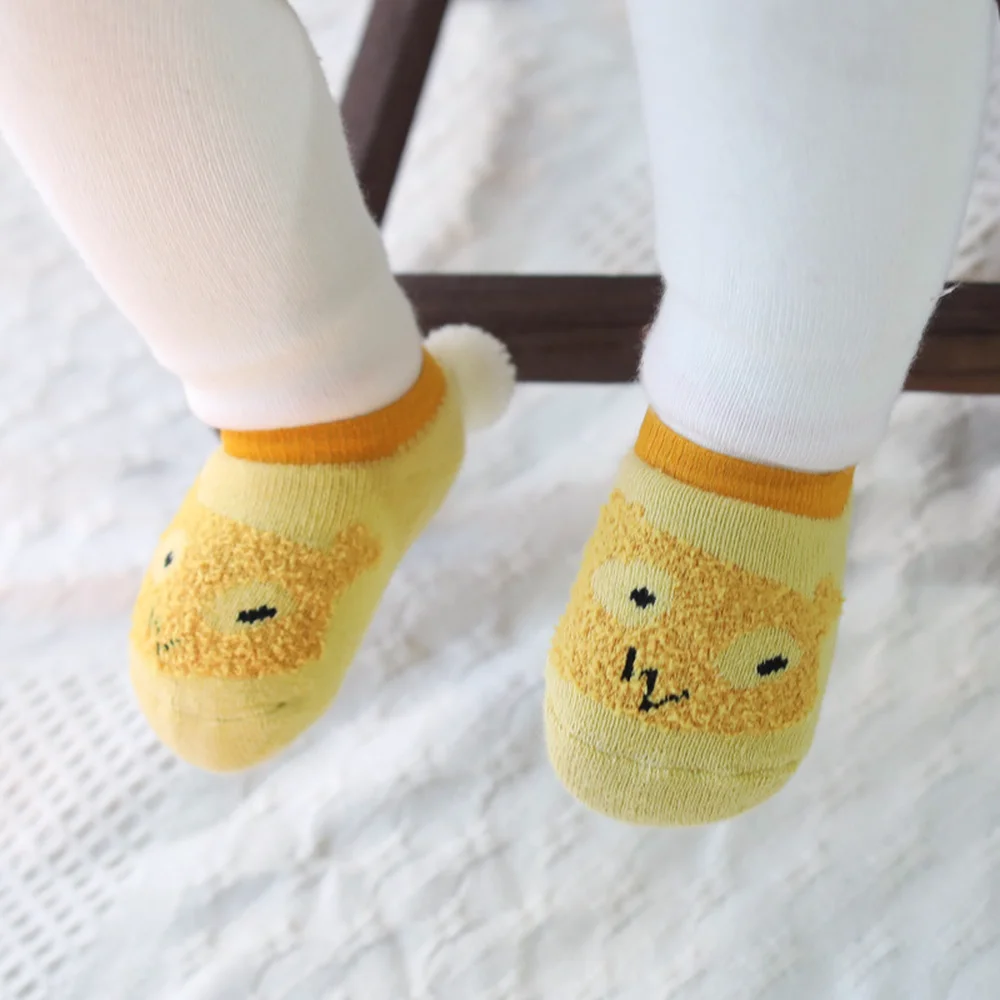 1 пара, модные милые Kawaii, хлопок, для новорожденных, для маленьких мальчиков и девочек, с рисунком, носки до лодыжки, подарок, нескользящие носки-Тапочки