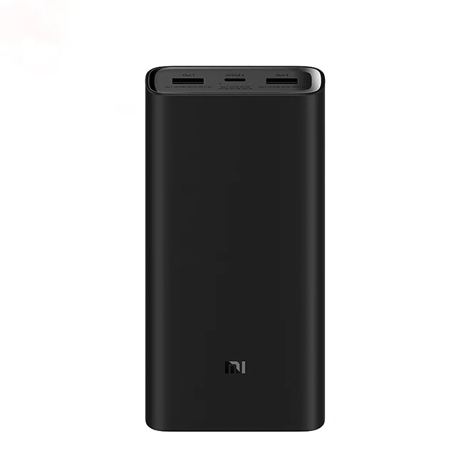 20000 мАч Xiao mi power Bank 3 mi power Bank 20000 мАч Pro PLM07ZM с тройным выходом USB USB-C 45 Вт Двусторонняя Быстрая зарядка - Цвет: Black