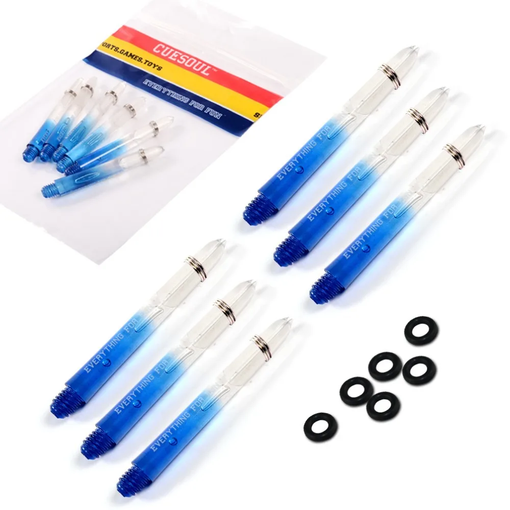 

CUESOUL 6Pieces PC Dart Shaft,Blue Dart Shaft With Dart O'rings For Steel Tip Darts