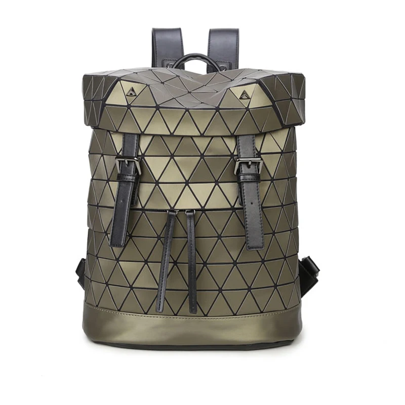 

2016 Holographic geometric patchwork diamond lattice backpack BaoBao Bucket bag Daily backpack Geometry Package sac a dos femme