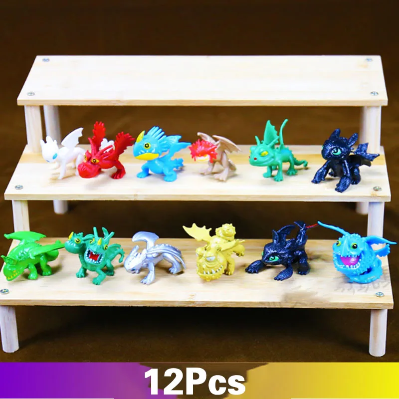 

Action figure Limited edition 12pcs/set Toothless How to train your dragon 3 night fury Light fury Model toys for children