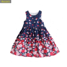 

Summer High Quality Girls Dress 100% Cotton Children Clothing 2018 Fashion Rapunzel Cinderella Clothes Printing Girl Dresses 2-8