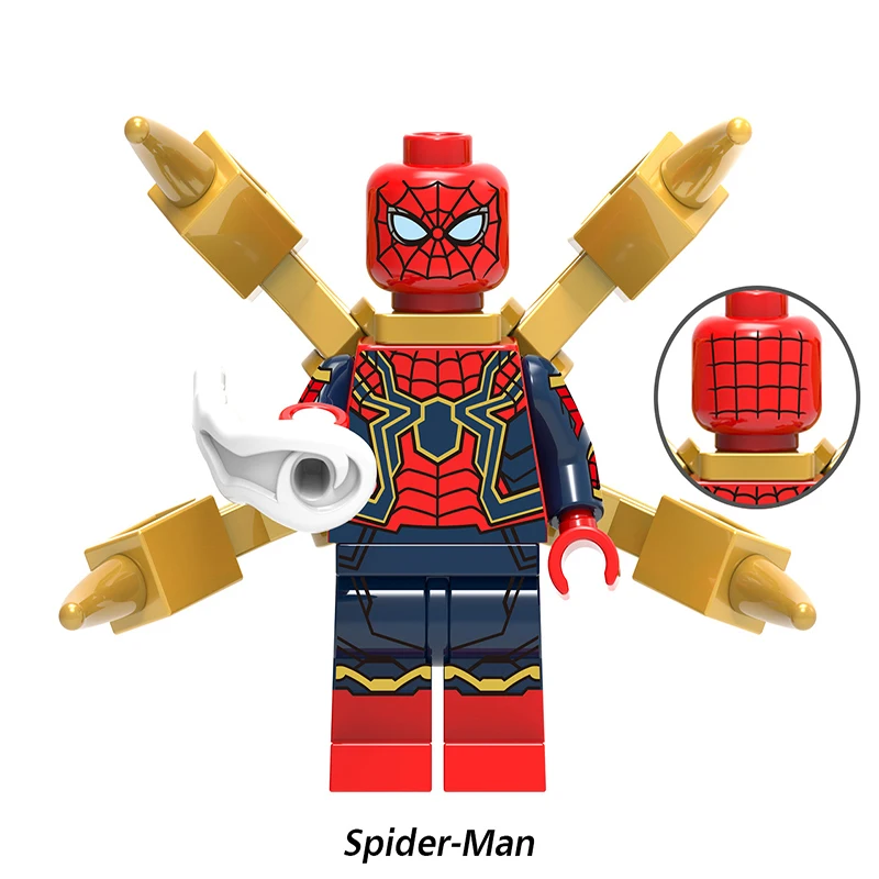 For legoings Super hero Iron man Black widow Spider man Thanos legoing model building kits blocks toys The avengers FigureS hot